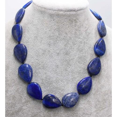Lapis lazuli blue drop 18*25mm necklace 18inch wholesale beads nature FPPJ woman 2017