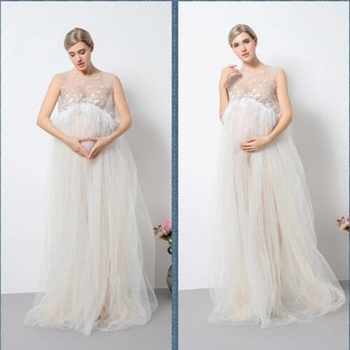 New Maternity Photography Props Maternity Dresses Voile Maxi Dresses Sleeveless Pregnant Women Dress Pregnancy