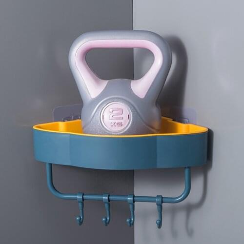 Bathroom Shelf Organizer Free Punch Corner Triangle Storage Holder Wall-mounted Bathroom Kitchen Storage Without Trace Hook