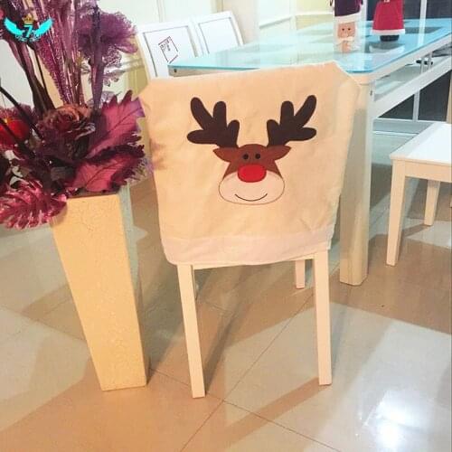 Deer Hat Chair Covers Christmas Decor Dinner Chair Xmas Cap Sets Reindeer