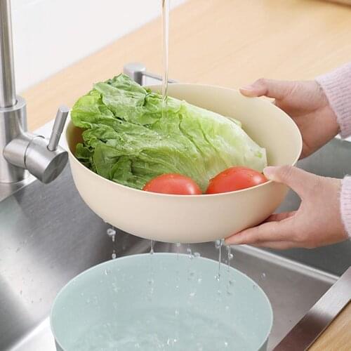 Kitchen Drain Basket Household Fruit Basket Multifunctional Double-layer Vegetable Sink Drain Basket Durable Wash Vegetables