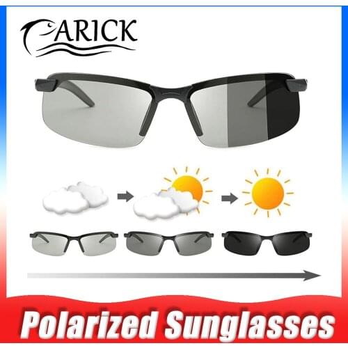 Alloy Photochromic Sunglasses Men Polarized Discolor Glasses Day Night Vision Driving Goggles UV400 Glasses Fishing Sunglasses