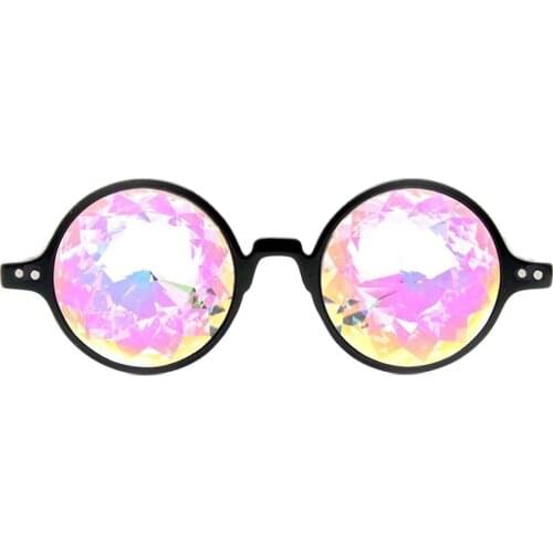 DOKLY Round Kaleidoscope Sunglasses Men Women Designer Eyewear Kaleidoscope lens Glasses oculos de sol can drop shipping