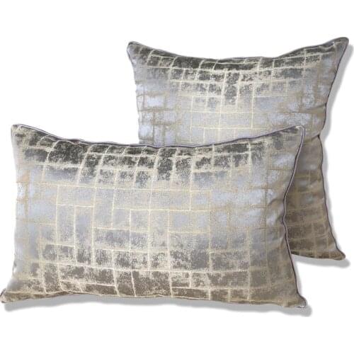 Light Luxury Sofa Cushion Covers Grid Blue Green Modern Simplicity Pillowcases European High-grade Pillow Covers Home Bed Decor