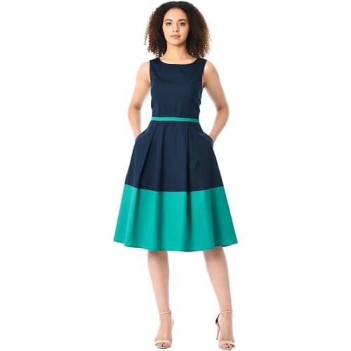 2019 Summer Women Vintage Tie Waist Dress Rockabilly Solid Swing Elegant Tunic Vestidos Retro Robe Casual Work Office Dresses