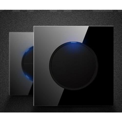 1 Gang 1 Way Black Standard Touch Switch Crystal Glass Panel Touch Switch 220V Light Wall Touch Screen Switch