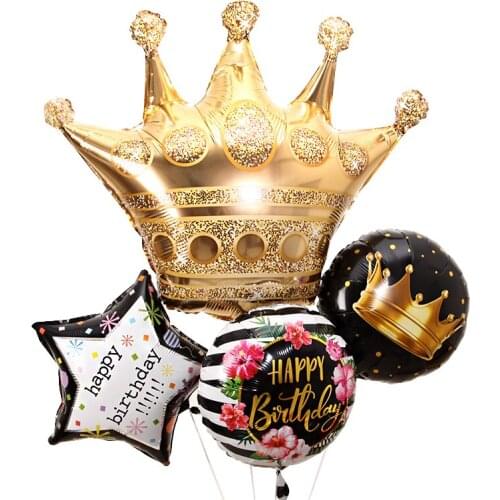 1set gold crown classic Balloon Inflatable Birthday queen BabyShower house Party Decoration accessori Favor Background wall gift