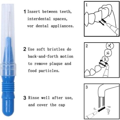Mini Teeth Cleaning Floss Steel Nylon Interdental Brush Random Oral Care Handle Toothpick Dental Plastic Tools Tooth I3W7