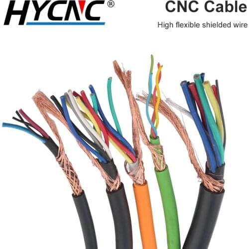 2-5 Core Drag Wire Shielded Cable 1m PVC Flexible Wire Bending Resistant Copper Wire Connection Spindle VFD Inverter