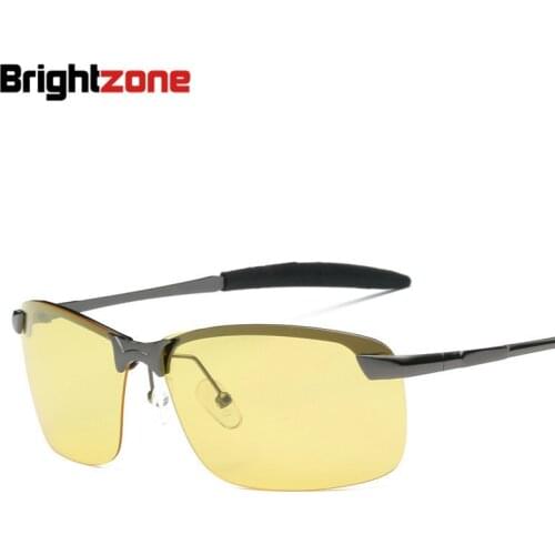 2020 Good Quality Half Rim Yellow Lenses Enlarge View Night Vision Goggles Driver Vision Polarized Glasses oculos de sol gafas
