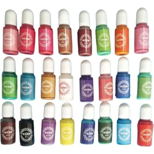 24 Pcs/set Crystal Epoxy Pigment UV Resin Dye DIY Jewelry Colorant Art Crafts Coloring Toning Color Mixing Liquid Decor