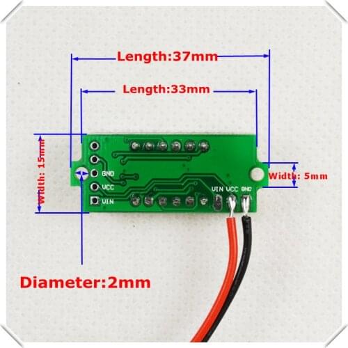 3 colors of each lot 4 Digit 0.36" Digital Voltmeter Multimeter 3.50--30V Two wires Voltage Panel Meter LED [ 12 pcs / lot]