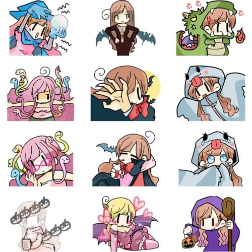 40 Different Cartoon fighting girl Paper Sticker Decoration DIY Ablum Diary book Scrapbooking Label Sticker Kawaii Stationery