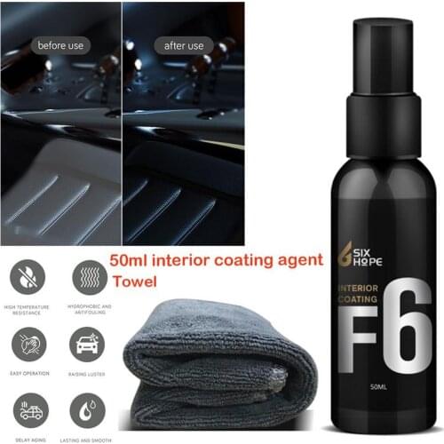 50ml Car Clean Detergent Interior Leather Seats Care Glass Plastic Maintenance Clean Ceramic Coat F6