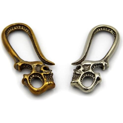 Skull Keyring U Hook Key Chain EDC Knife Lanyard Holder Paracord Hook