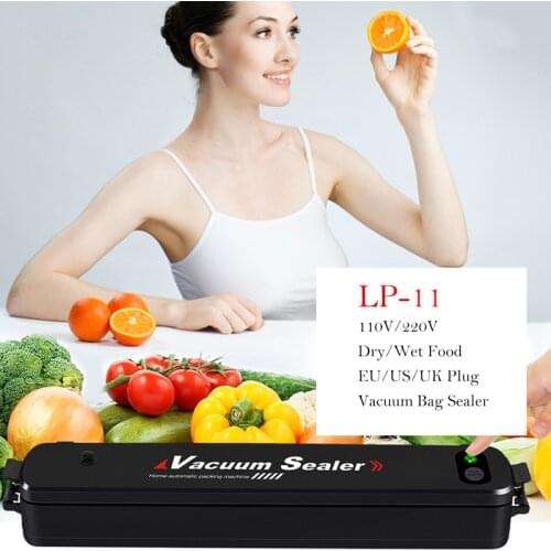 220V 110V Universal Household Vacuum Food Sealer Packaging Machine Film Sealer Vacuum Packer Including 15Pcs Bags Separate Wire