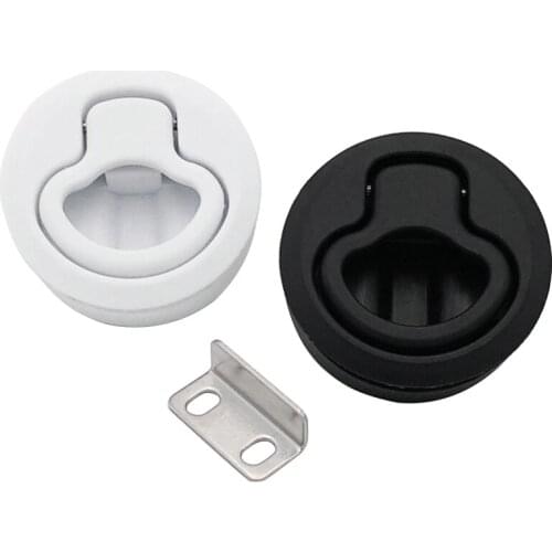2" Black/ White Round Locking Flush Pull Latch Replacement Plastic For RV Marine Boat
