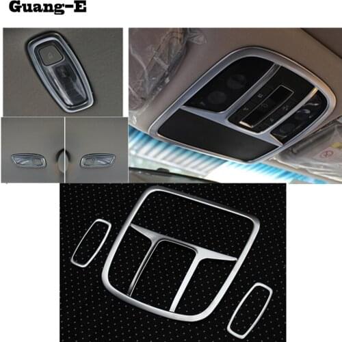 For Kia Sorento L 2015 2016 2017 Car Stick Front+Back Head Read Reading Switch Light Lamp Frame Trim Panel Hood Part 3pcs