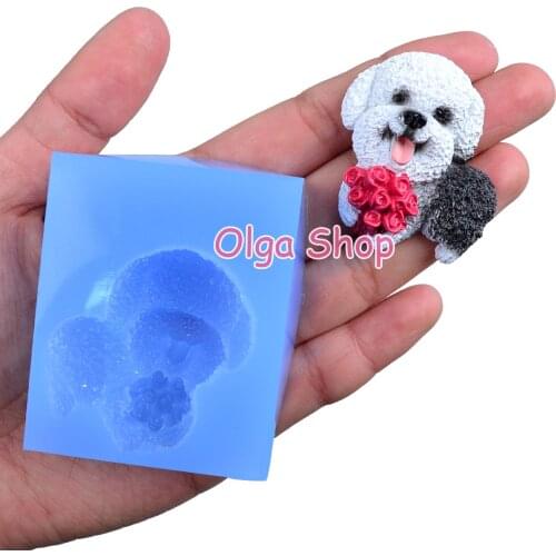 DYL770 Bichon Dog Silicone Mold Animal Mold Candy Chocolate Cake Decorating Cake Craft Resin Polymer Clay Jewelry Cabochon Soap
