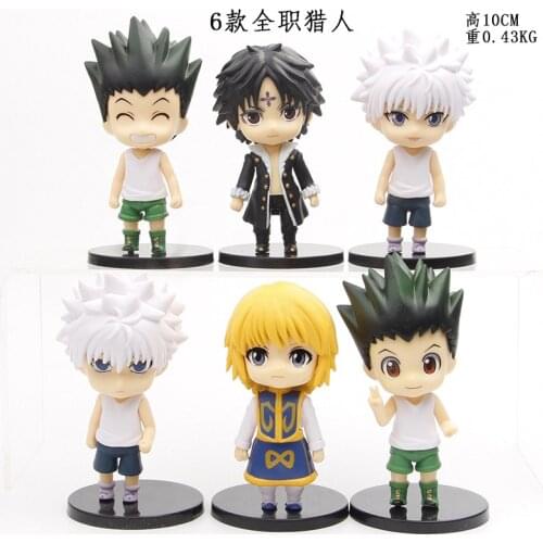 6pcs/set Anime Hunter x Hunter Action Figure Toys Jay Flix Hisoka Kurapika PVC Model Doll 10cm Children Gift