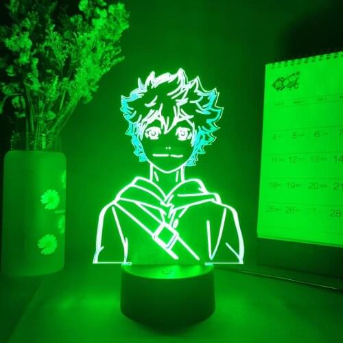Hot Anime Haikyuu Figurine Shoyo Hinata 3D Visualization Night Lamp LED Acrylic Light Otaku Computer Desk Setup Decor Bedroom