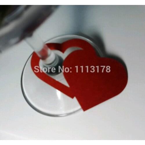 Personalized design only for you wedding party escort cards double loves wine glass ring place cards name seat cardspc001