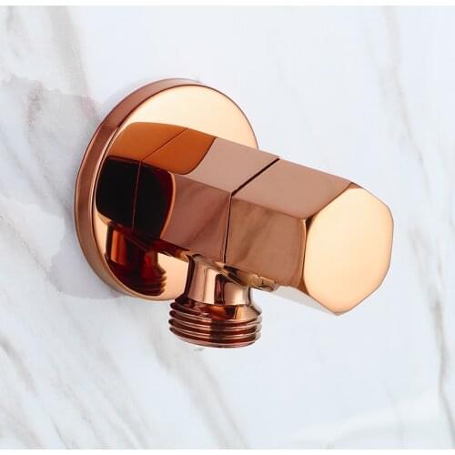 1/2" Male Thread Bathroom Brass Rose gold Angle Stop Valve Water Control Valve Faucet Angle Valve Diverter Toilet Valve