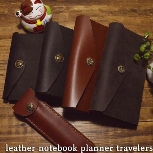 Leather Journal travelers notebook passport Pocket Vintage First layer Cowhide Gift Handmade Notebook Cover refill Daily Notepad