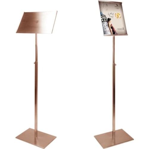 Metal Adjustable Horizontally or Vertically Floor Standing Display Rack Holder for Advertising Poster Menu Hb30