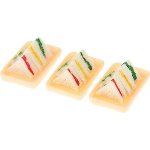 3pcs 1:12 Cute MINI Dollhouse Miniature Food Accessories Dollhouse kitchen Food Sandwich