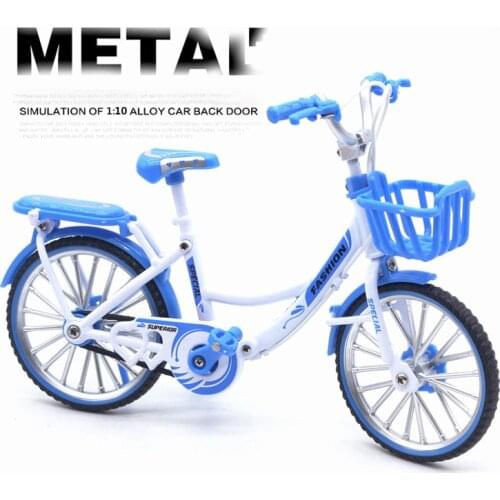 Mini 1:10 Alloy Bicycle Model Diecast Metal Finger Mountain bike Racing Toy Bend Road Simulation Collection Toys for children 12