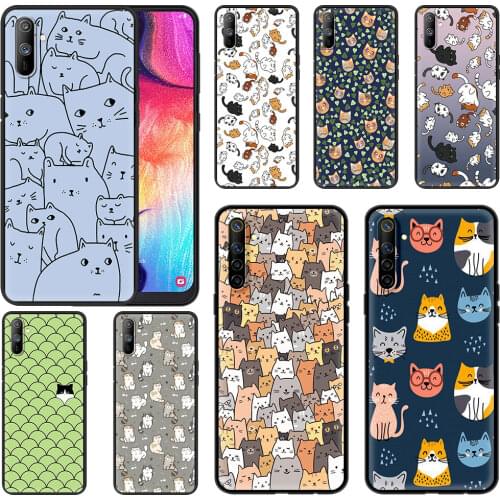 Cute Cat Pattern Art Phone Case for Oppo Realme 5 6 7 8 Pro C3 C11 C15 C20 C25 TPU Back Coque Realme X7 X50 5G XT GT Neo Cover