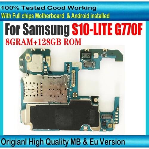 128GB ROM + 8G RAM Original For Samsung Galaxy S10 LITE G770F Mother logic board with full chips Android OS Mainboard EU version