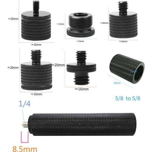 Female to Male 1/4" 3/8" 5/8 M10 M4 Thread Metal Screw Mount Adapter Tripod Plate Flash Light Mic Converter for SLR Camera Stand