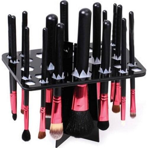 26 Hole Makeup Brush Holder Drying Rack Organizer Shelf Acrylic Make Up Tree Brushes Organizer Brush Air Drying Stand Storage