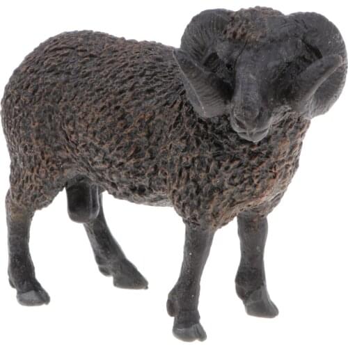 Realistic Black Sheep Farm Animal Model Figure Toy for Kids Toddlers, Home Decor, Collectible