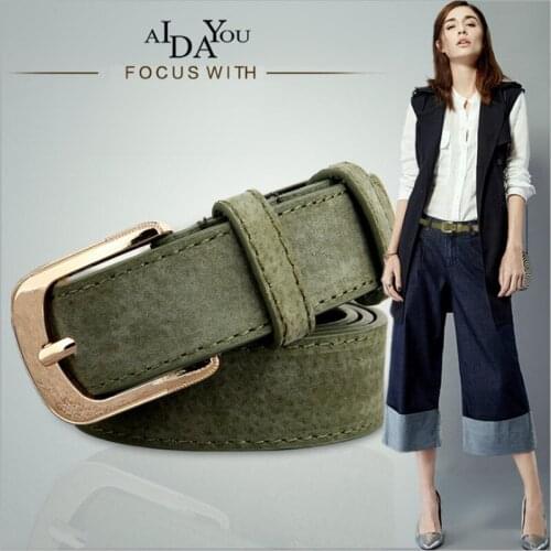 Hot sale women belt Top quality 2.8 cm wide pigskin metal belt For jeans pants cowboy female extended 05 cm 11 colors acc566