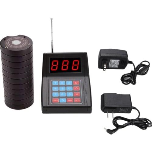 SU-668 Maximum 999 Pagers Restaurant Pager System 1.5km Connection Wireless Queue Calling System For US Plug
