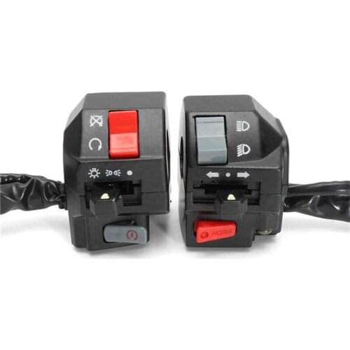 2PCS Motorcycle Switches Motorbike Horn Button Turn Signal Electric Fog Lamp Light Start Handlebar Controller Switch 22mm 29MM