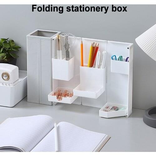 Multi Compartment Foldable Table Top Organizer Cosmetic Space Saving Box Table Organizer Makeup Holder Make Up Tools XH8Z