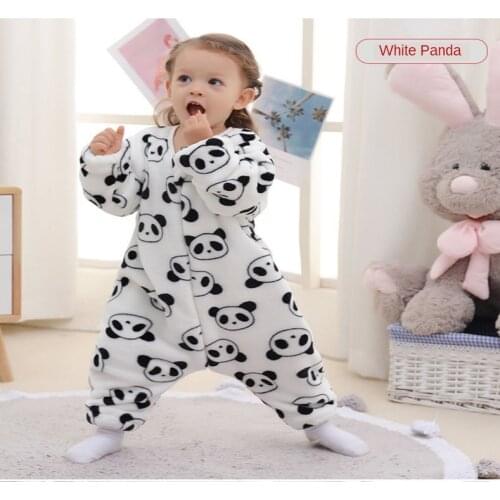 Baby Flannel Sleeping Bag Winter Baby Legs Infant Sleepsacks Toddler Cute Panda Sleeping Bag Thick Warm Cotton Boys Girls