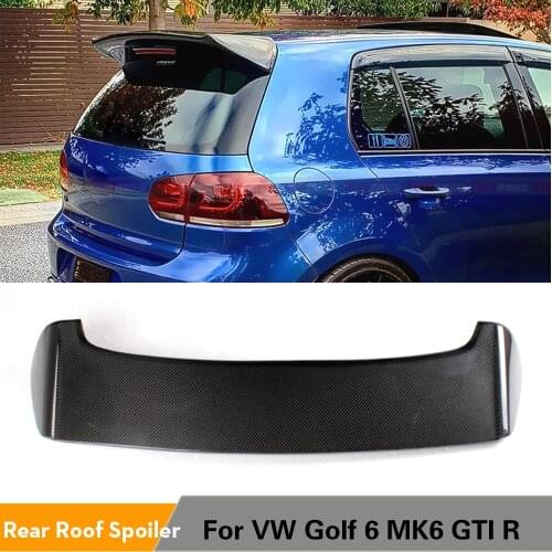 For Volkswagen VW Golf 6 VI MK6 GTI and R20 Only 2010 2011 2012 2013 Rear Roof Spoiler Window Wings Lip Carbon Fiber