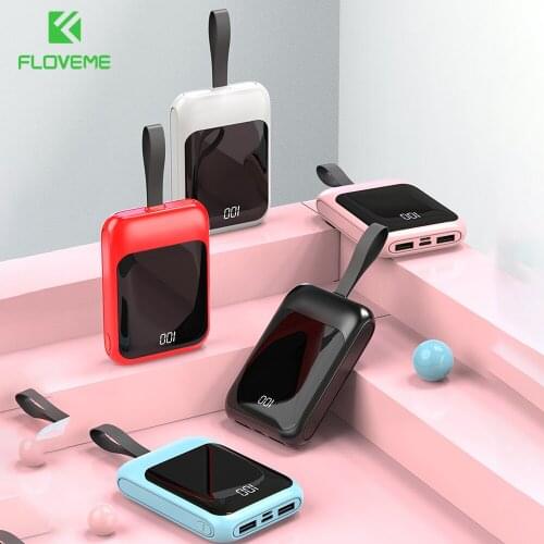 10000mAh Power Bank Dual USB Portable Charger Mini Powerbank Mobile Phone External Battery For iPhone Huawei Samsung + Lanyard