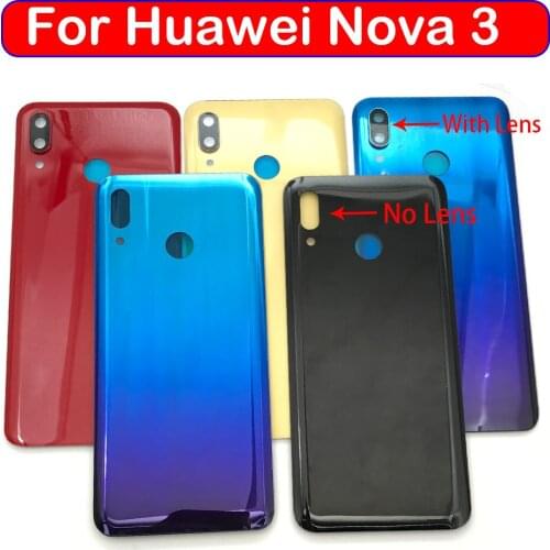 Back Battery Door Rear Housing Cover Case With Camera Glass For Huawe Nova 3