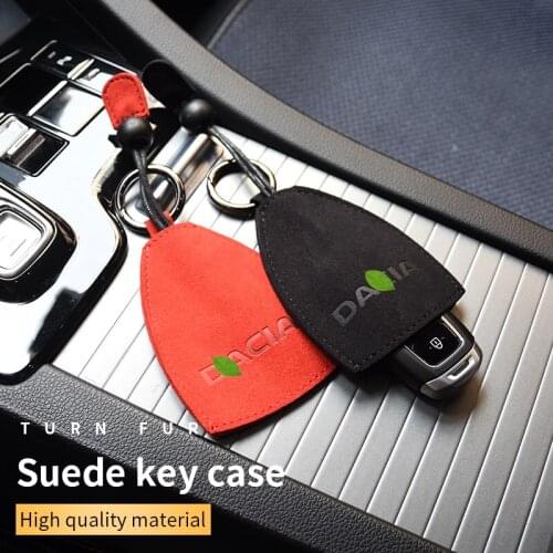 Suede Imprint Dacia Logo Key Case Key Cover for Dacia Lodgy 2 Mcv Sandero Duster Logan Sandero Car Accessories