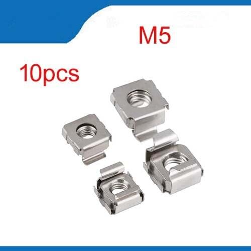 10pcs M5 Quartet Floating Nut Cassette Elastic Enclosure Card Cage Nuts Nickel 304 Stainless Steel Free shipping