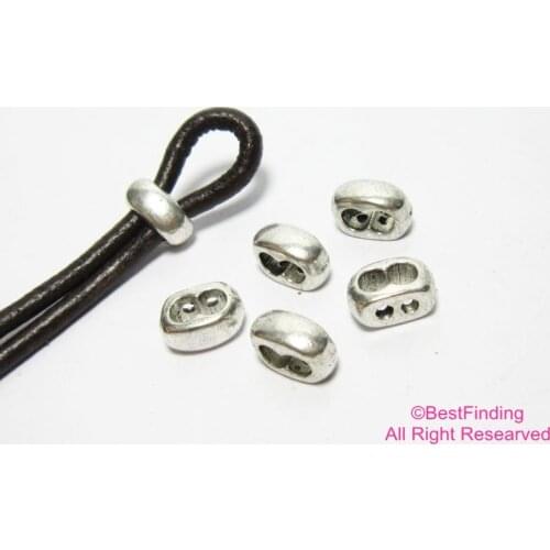 3mm Double strands leather sliders Separator beads 3mm leather findings RS15