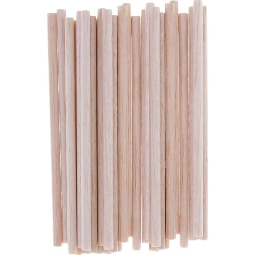 30 Pieces 5mm Balsa Wood Unfinished Wood Round Stick Dowel Rod DIY Craft 120mm