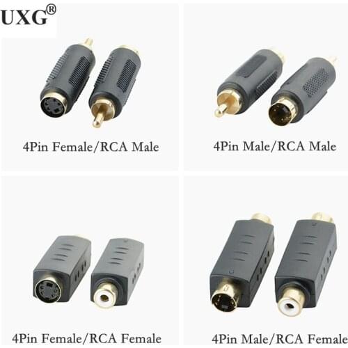 4 Pin S-Video Female to S-Video Female Adapter Mini AV Plug Composite Video Extension Converter