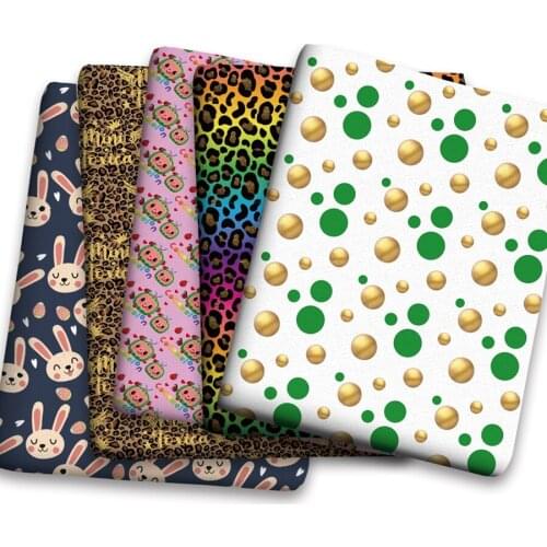 50*150cm New Colorful Cartoon Pattern Printed Leather Polyster Cotton Liverpool Bullet Fabric for DIY Handmade Half Yards